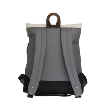 Fold Top Backpack Grey Black Base Natural Top